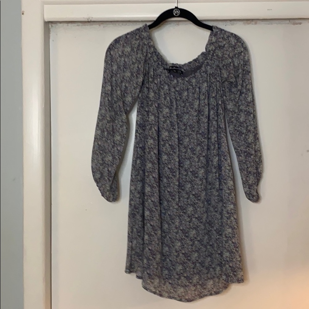 Blue Floral off shoulder dress